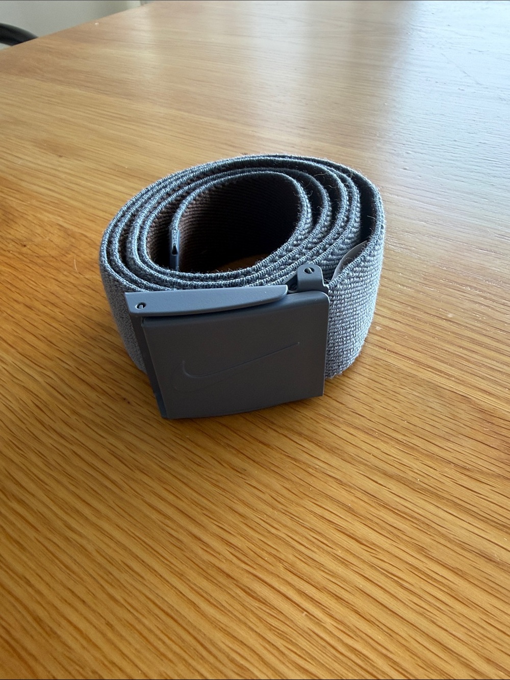 Nike Men's Gray Webbing Belt with Matte Gray Buckle